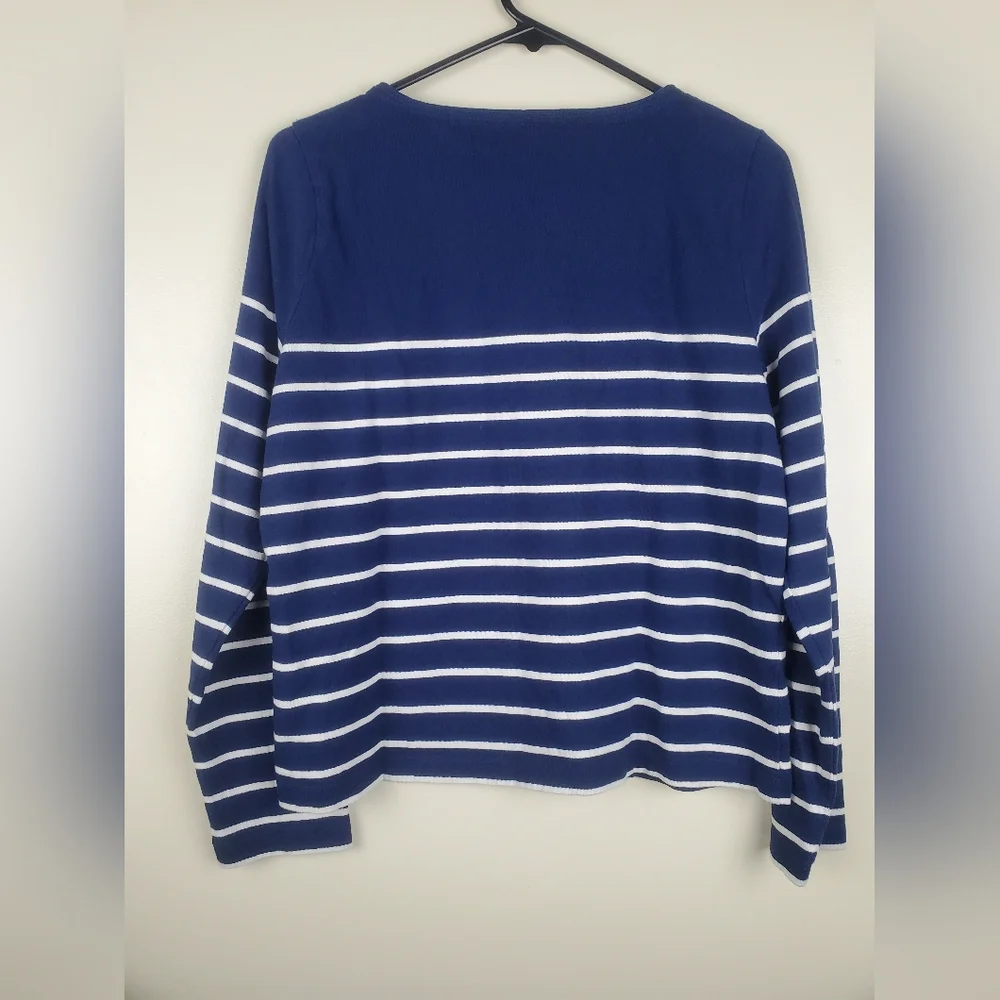 J. Crew Blue Artist Tee Stripped Long Sleeve Shirt Size M - Picture 4 of 5
